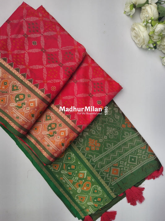 PATOLA SOFT SILK SAREE PINK