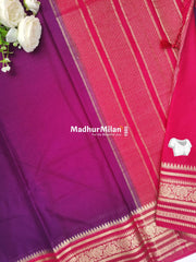 SEMI CREPE SILK SAREE PURPLE PINK