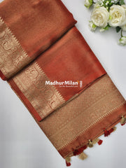 BANARASI TISSUE ORGANZA SAREE ORANGE