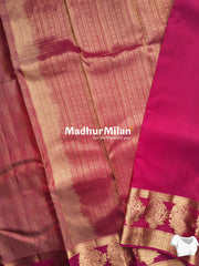 BENTEX BIT BUTTA 6 LINE CHECKS BORDER SAREE ONION PINK