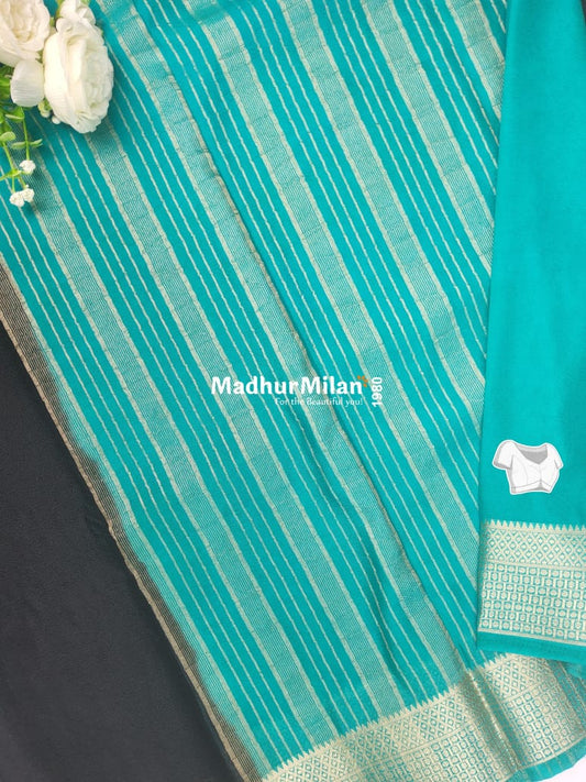 SEMI CREPE SILK SAREE BLACK RAMA