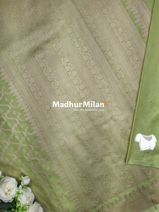 CHARVI BANARASI CREPE SILK SAREE SAGE