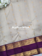 KORVAI STRIPES BUTTA BENTEX BORDER SAREE CREAM WINE
