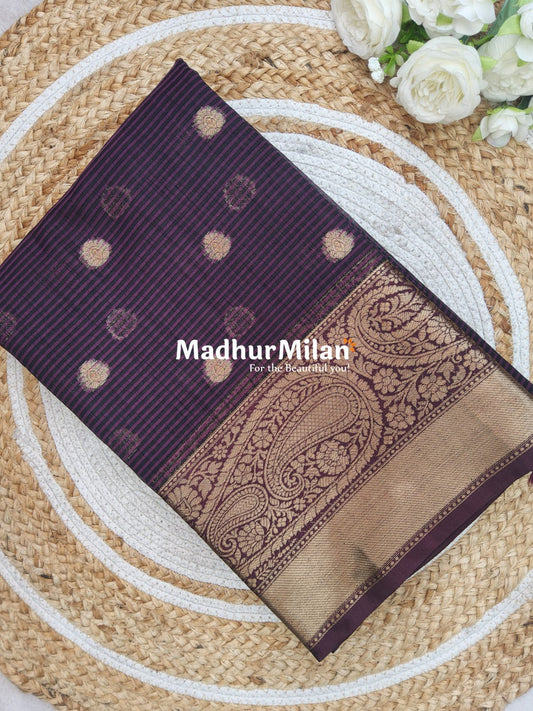 BANARASI KORA SILK SAREE BLACK