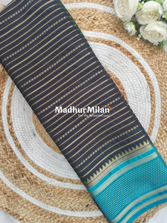SEMI MYSORE CREPE SAREE BLACK