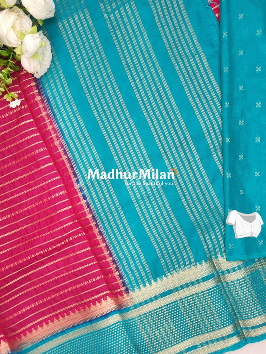 SEMI MYSORE CREPE SAREE PINK