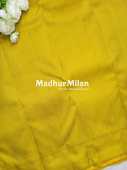 KORVAI EMBOSE BENTEX BORDER SAREE GOLDEN YELLOW PURPLE