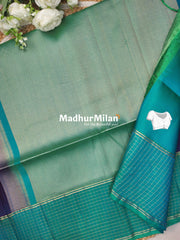CHECKS BORDER SOFT SILK SAREE PURPLE RAMA