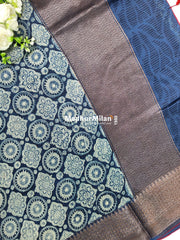 BLUE LOOM CHANDERI SAREE BLUE