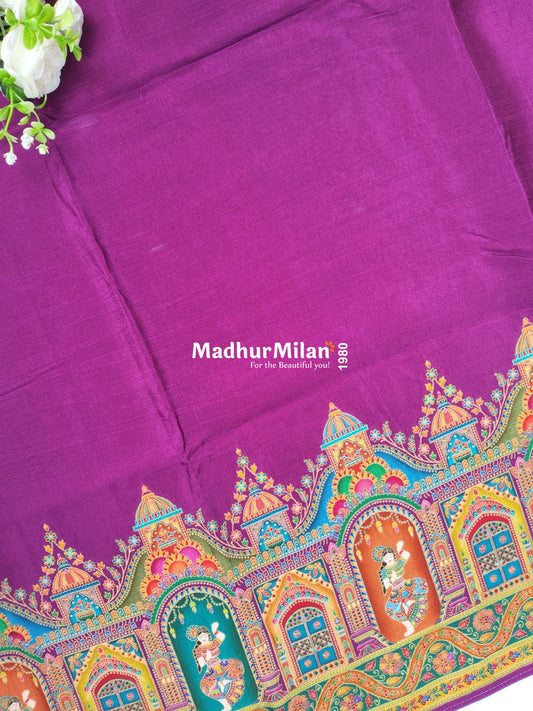 PASHMINA BROCADE SAREE PURPLE