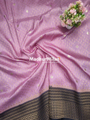 INAAYA BANARASI BLOOMS SAREE LILAC NAVY-BLUE