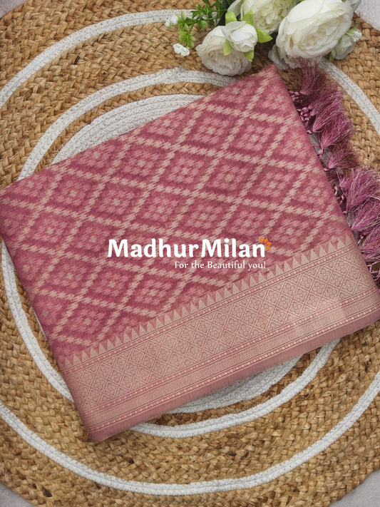 KORA COTTON SAREE GAJARI