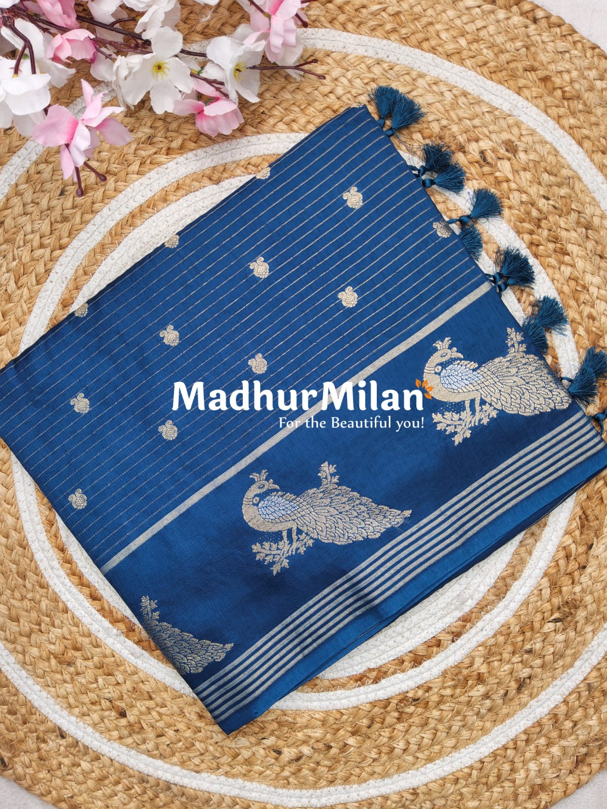 PEACOCK BORDER BANARASI SAREE DARK RAMA