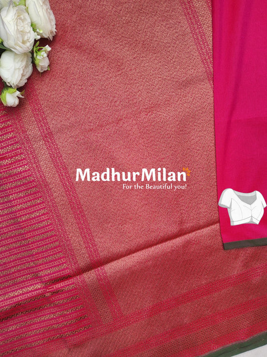 BANARASI ZARI WOVEN SAREE PINK