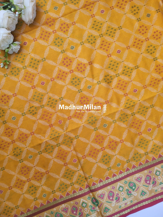 PATOLA SOFT SILK SAREE YELLOW