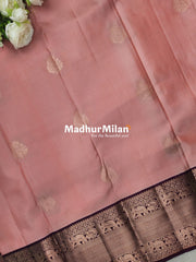 KANCHI BUTTA BORDER SAREE ROSE PINK WINE