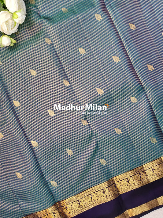 KANCHI CHECKS BUTTA BENTEX BORDER SAREE RAMA PURPLE