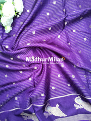 PEACOCK BORDER BANARASI SAREE PURPLE