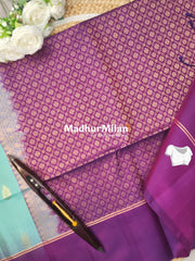 BUTTA BORDER SOFT SILK SAREE AQUA WINE