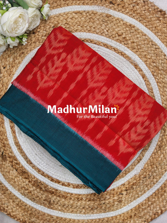 POCHAMPALLY MERCERISED SILK COTTON SAREE RED