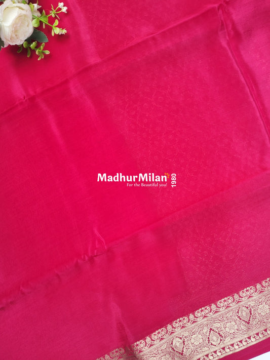 MAYA BANARASI RUSSIAN CREPE SAREE PINK