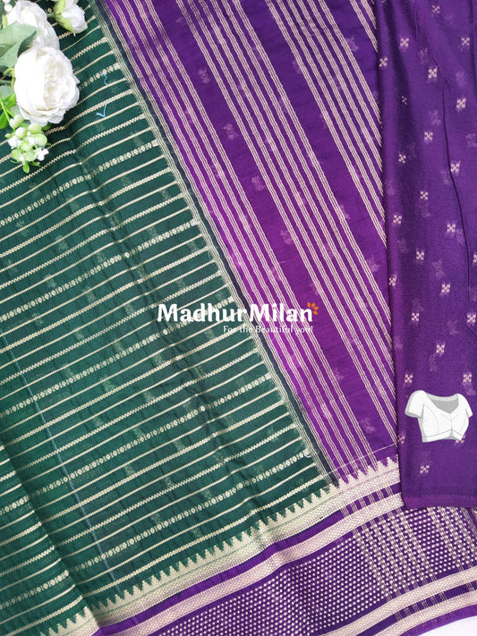 SEMI MYSORE CREPE SAREE GREEN