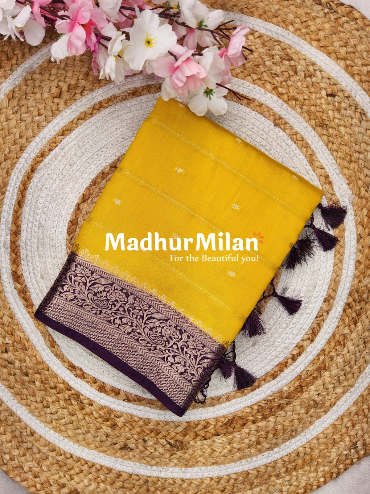 DISPUR SILK SAREE OLD GOLD PURPLE