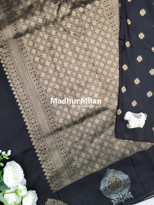 BIT BUTTA BORDER BANARASI SAREE BLACK