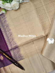 STRIPES BUTTA SOFT SILK SAREE WINE CREAM
