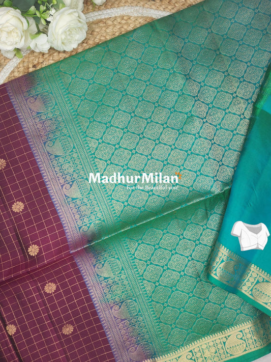 UPPADA SOFT SILK SAREE WINE RAMA
