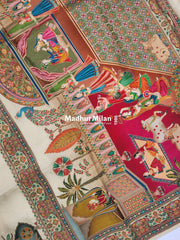 PASHMINA BROCADE SAREE CREAM