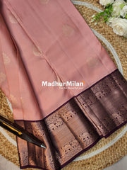 KANCHI BUTTA BORDER SAREE ROSE PINK WINE
