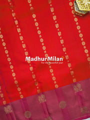 CHECKS BORDER BUTTI SILK SAREE PEACH PINK