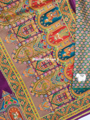 PASHMINA BROCADE SAREE PURPLE