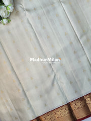 KANCHI CHECKS BUTTA BORDER SAREE CREAM RED