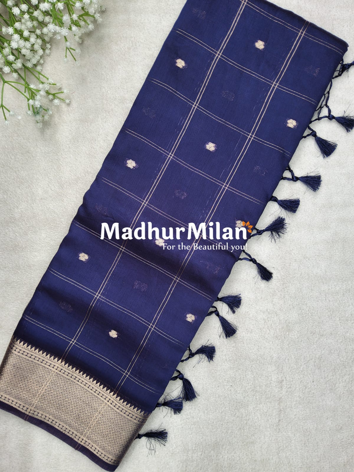 DISPUR SILK SAREE NAVYBLUE