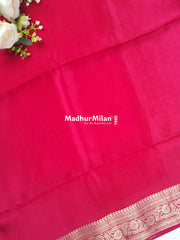 MAYA BANARASI RUSSIAN CREPE SAREE PINK