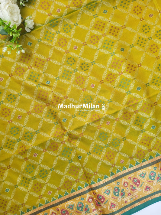 PATOLA SOFT SILK SAREE GREEN
