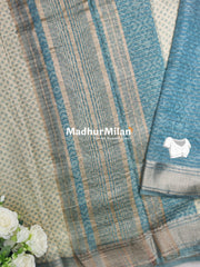 ASSAM SILK PRINTED SAREE DUSTY RAMA