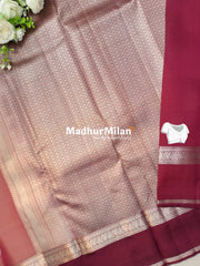 KANCHI BUTTA BENTEX BORDER SAREE ONION MAROON