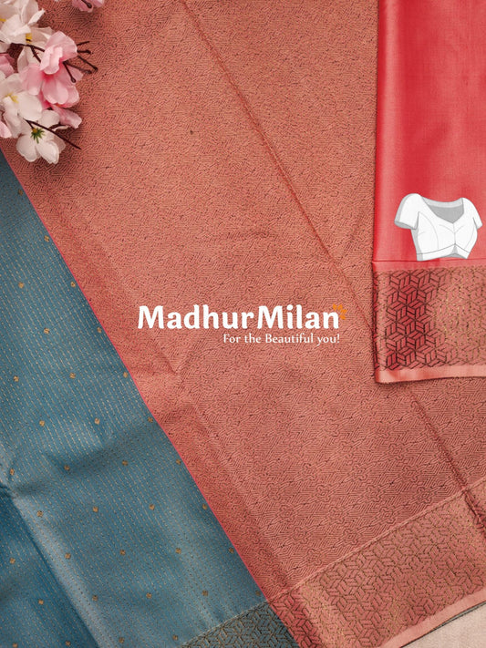 RUBY TUSSER SILK SAREE DUSTY RAMA ONION