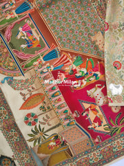 PASHMINA BROCADE SAREE CREAM