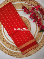 MAYRA BANARASI CREPE BENTEX BORDER GOLD JARI SAREE RICH RED