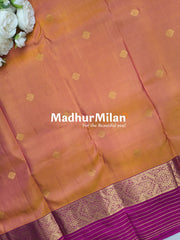 KORVAI BUTTA BORDER LINES BORDER SAREE GOLDEN PINK