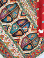 PASHMINA BROCADE SAREE WHITE