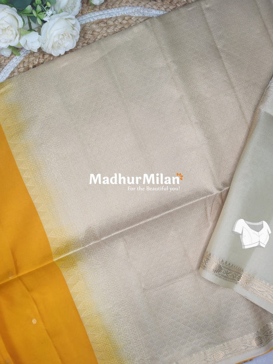 UPPADA SOFT SILK SAREE YELLOW BEIGE