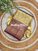 INDRA TISSUE SILK SAREE GOLDEN BROWN PURPLE