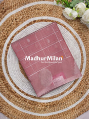KOVAI CHECKS BUTTA SILK COTTON SAREE DUSTY PINK