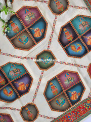 PASHMINA BROCADE SAREE WHITE