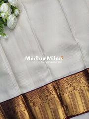 KORVAI MICRO CHECKS SAREE CREAM WINE